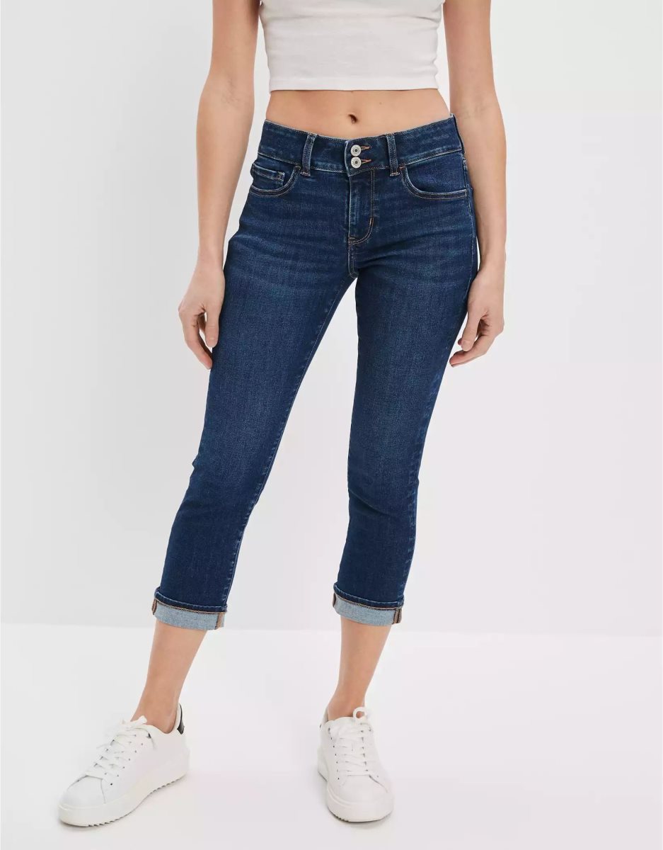 Jean American Eagle AE Ne(x)t Level Low-Rise Artist Crop Multicolore Femme | XWI-52479772